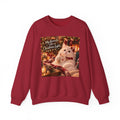 Christmas Cat Sweatshirt - "My Favorite Color is Christmas Lights" Cozy Holiday Crewneck