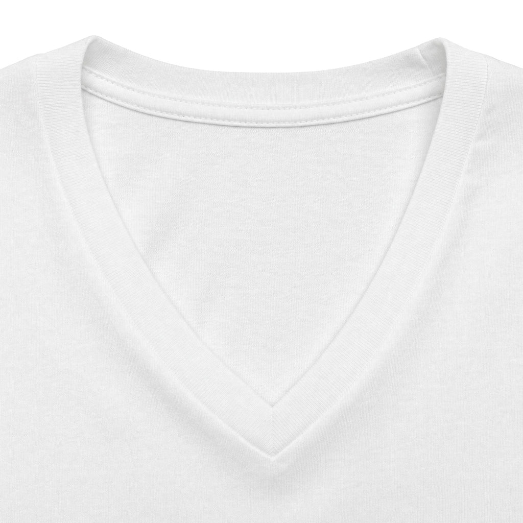 Women's V-Neck Tee — 'Guts, Grit & Lipstick' Dolly Portrait Graphic