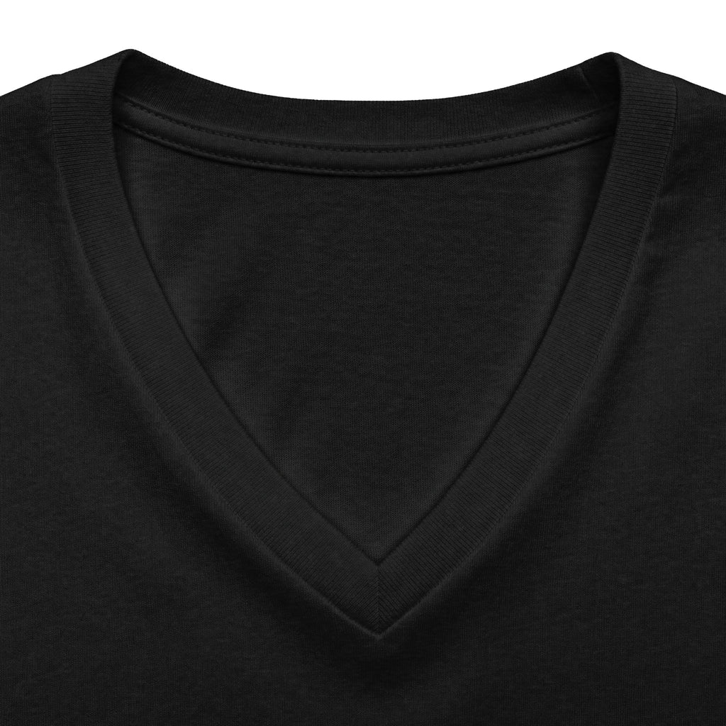 Women's V-Neck Tee — 'Guts, Grit & Lipstick' Dolly Portrait Graphic
