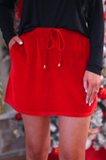 PREORDER- Velvet Hour Skort - Red