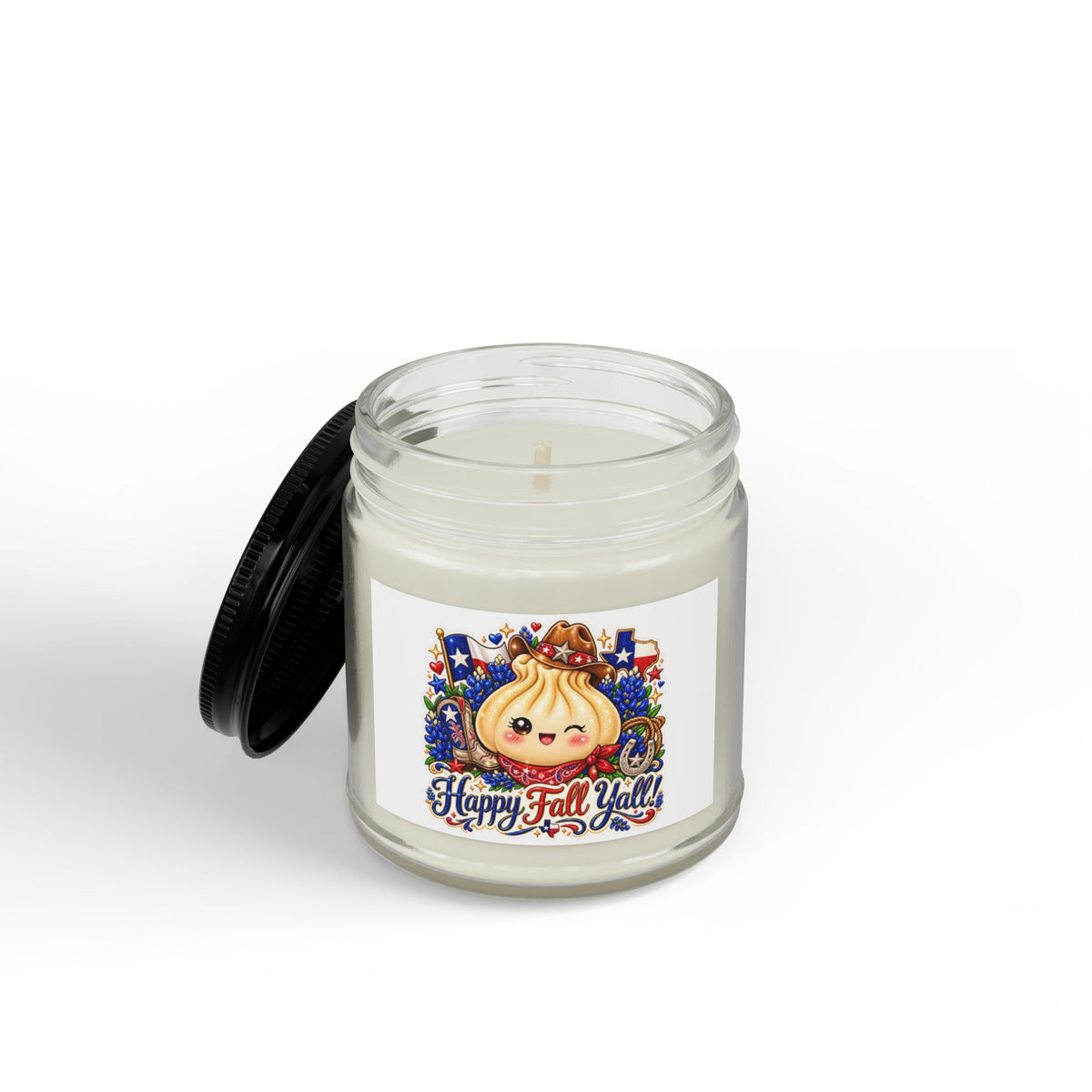 Fall Pumpkin Soy Candle – "Happy Fall Y’all" Amber Jar (4oz & 9oz)
