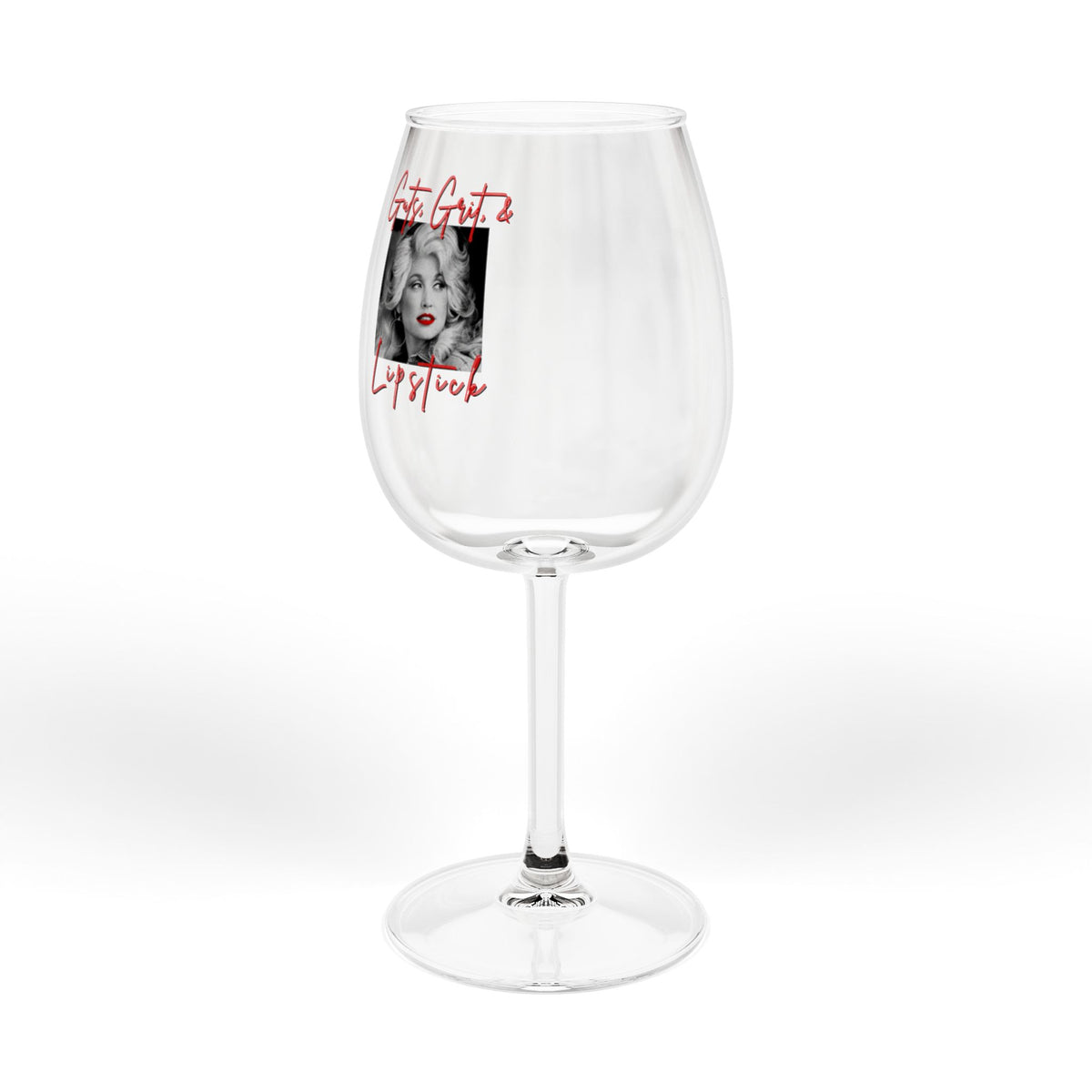 12oz Wine Glass — Glam Portrait "Get Lit" Script Design