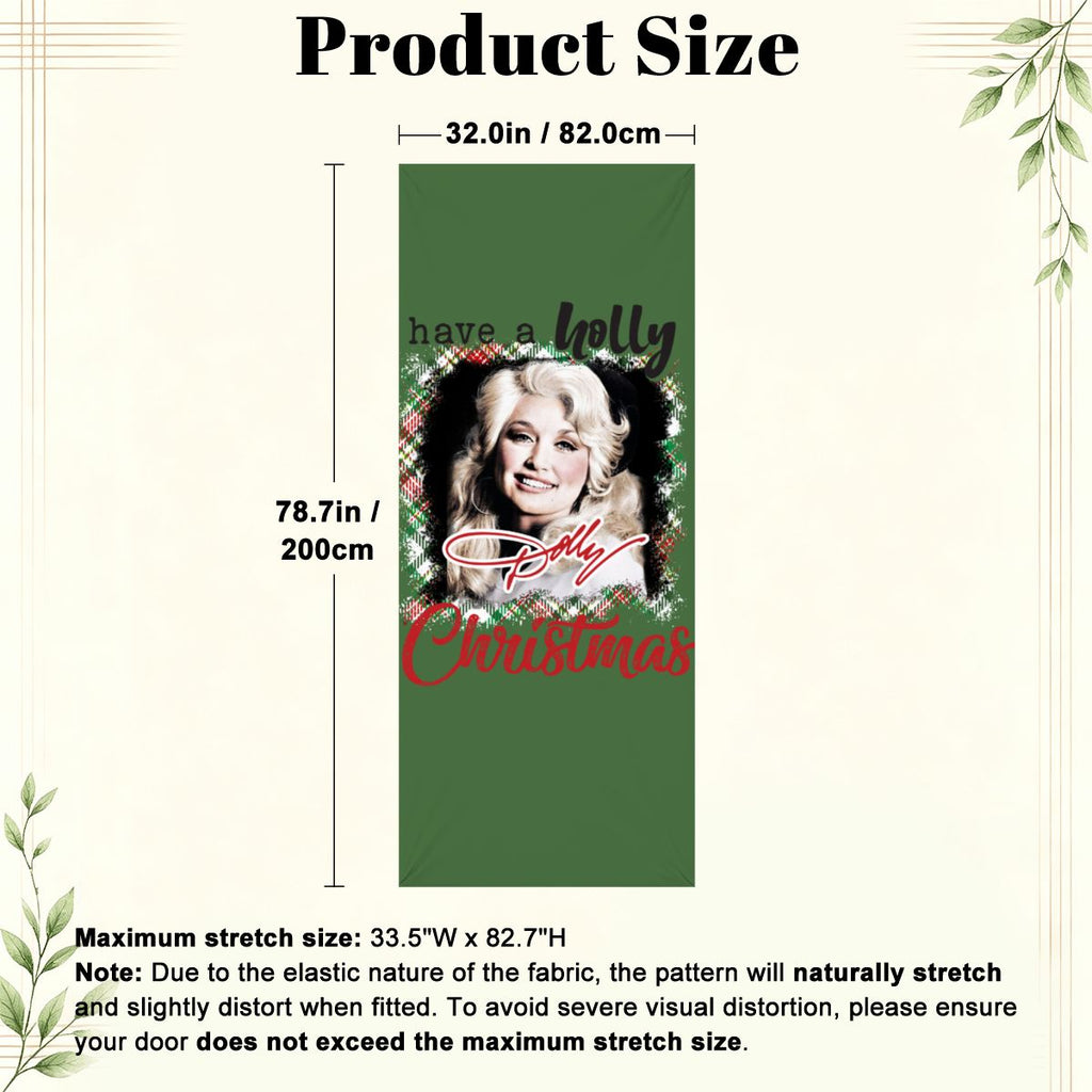 Stretch Fabric Door Cover  Festive Dolly Christmas Decor CHMHD01BUNDLE (3)