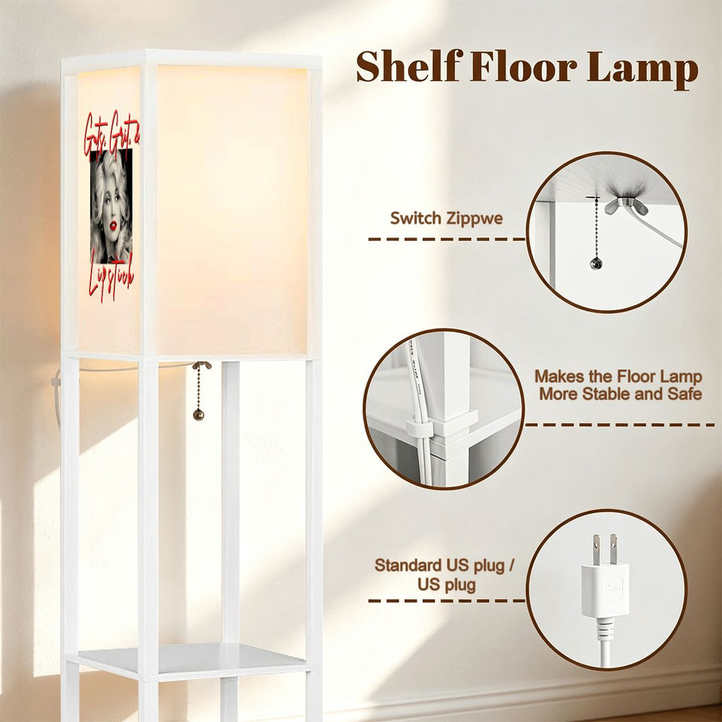 White Shelf Floor Lamp (Made in USA) Guts Grit and LipstickDolly svg