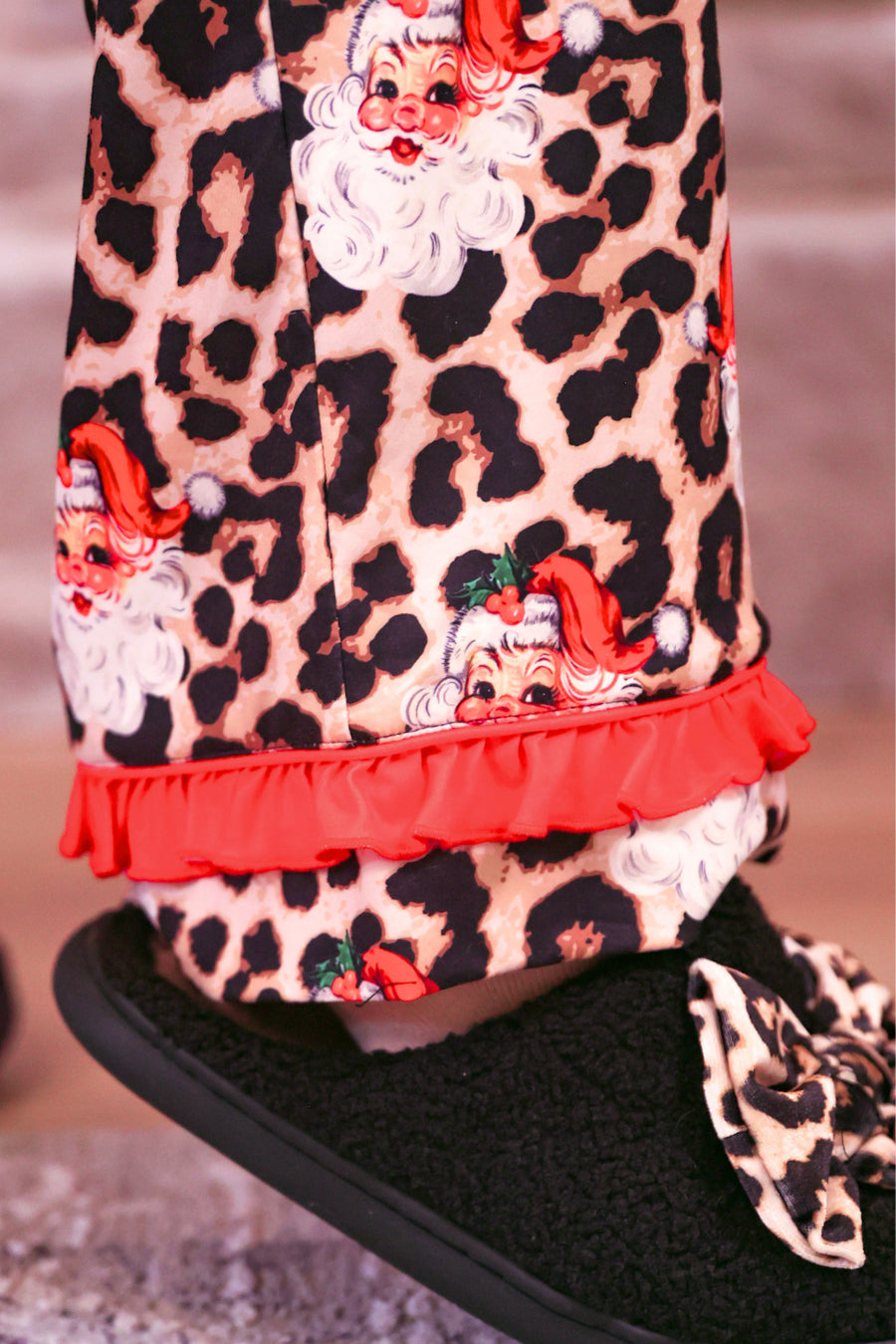 Santa Safari Chic Ruffle Pajama Set