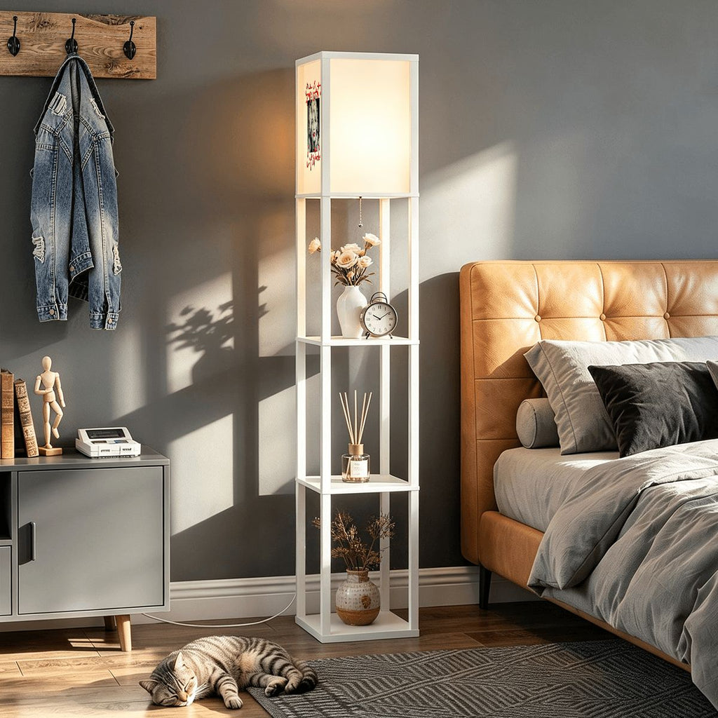 White Shelf Floor Lamp (Made in USA) Guts Grit and LipstickDolly svg