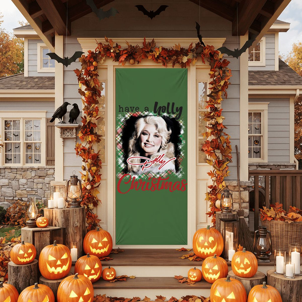 Stretch Fabric Door Cover  Festive Dolly Christmas Decor CHMHD01BUNDLE (3)
