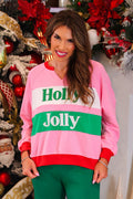 Holly Jolly Color Block Pullover