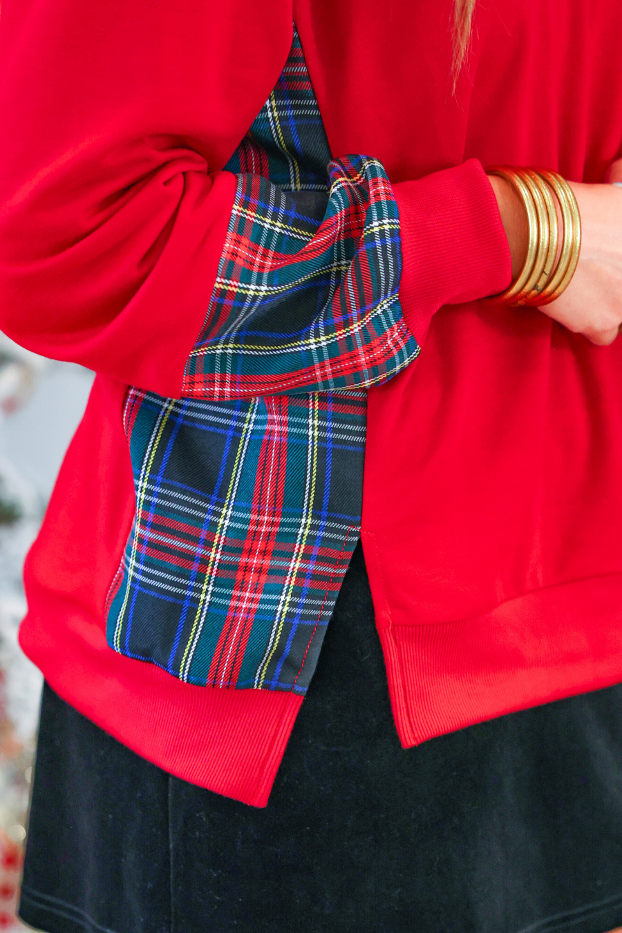 Juniper Pullover- Red/Black Plaid