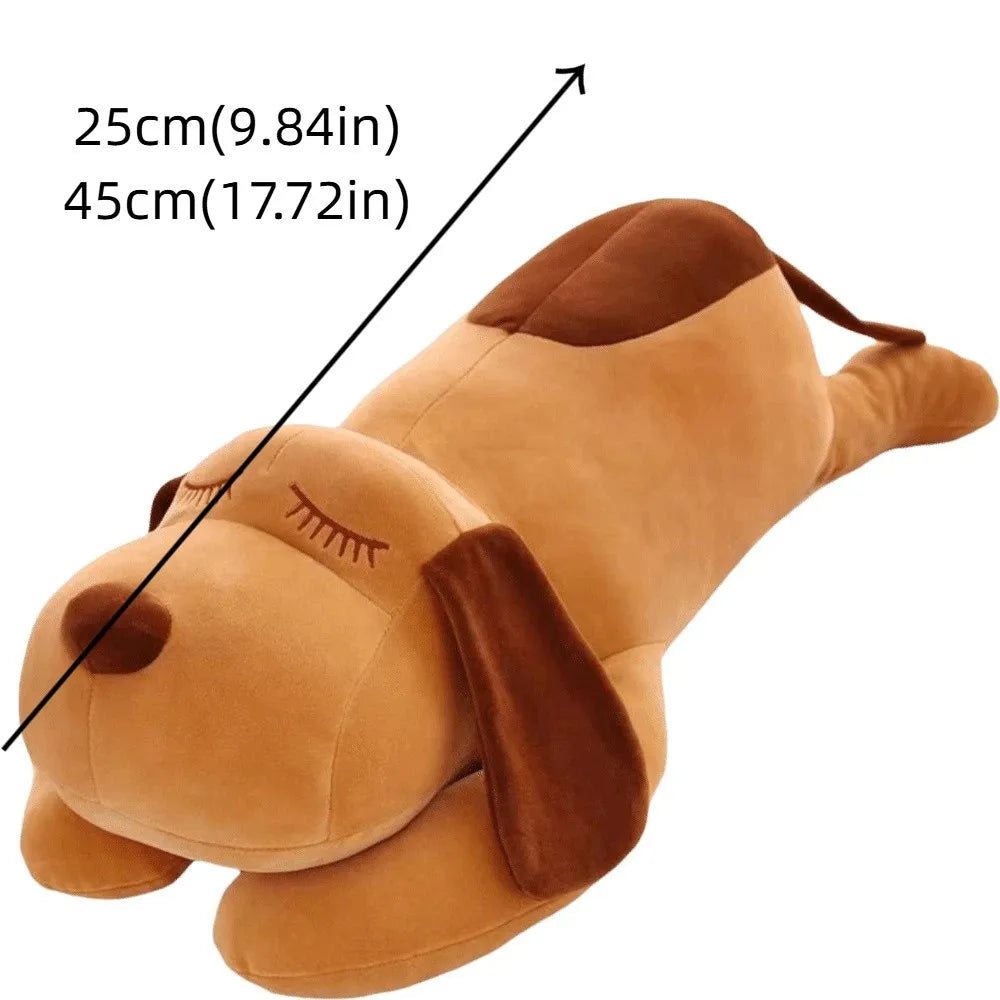 Long Lying Dog Plush Huggable Pillow