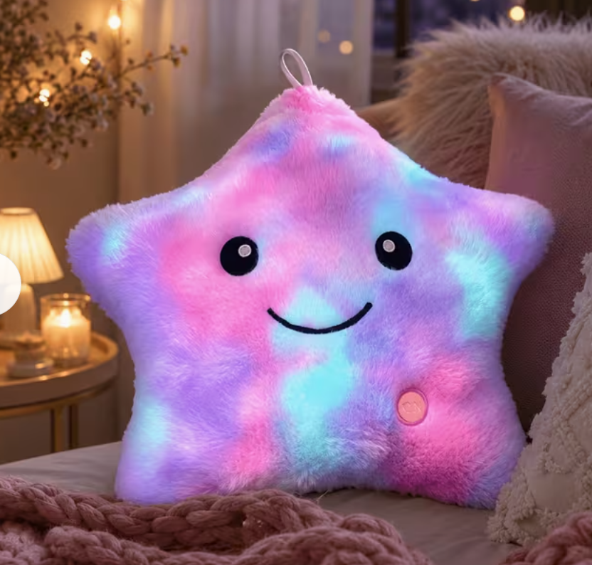 Color-Changing Star Plush Light Up Pillow
