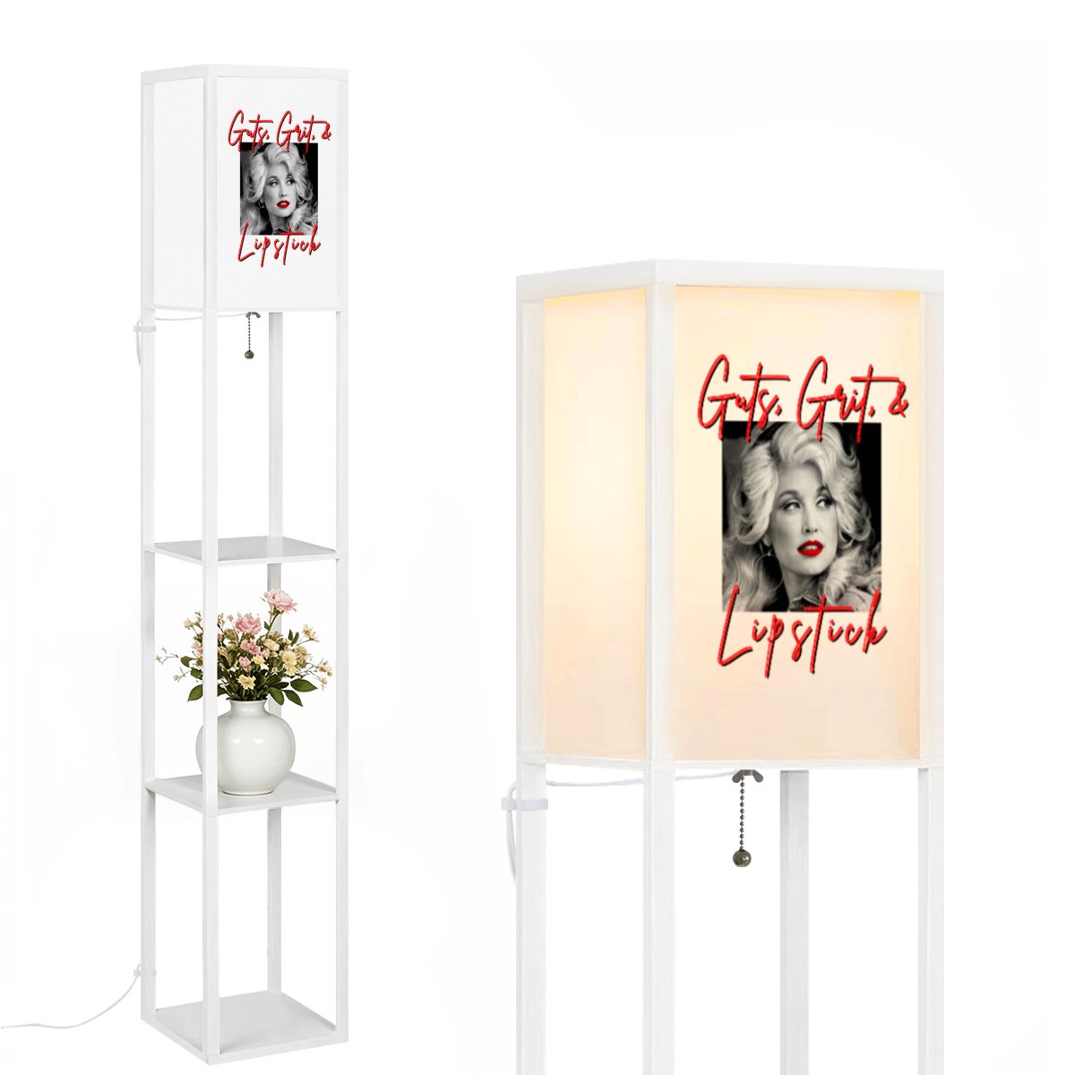 White Shelf Floor Lamp (Made in USA) Guts Grit and LipstickDolly svg