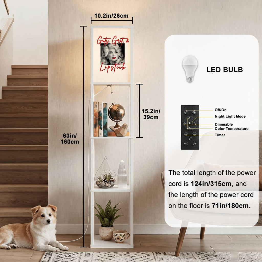 White Shelf Floor Lamp (Made in USA) Guts Grit and LipstickDolly svg